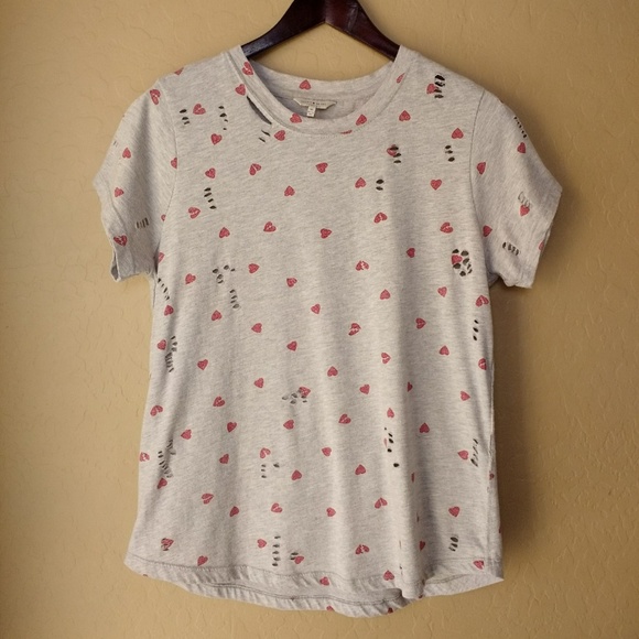 Lucky Brand Tops - Lucky Brand Distressed Heart Graphic Tee